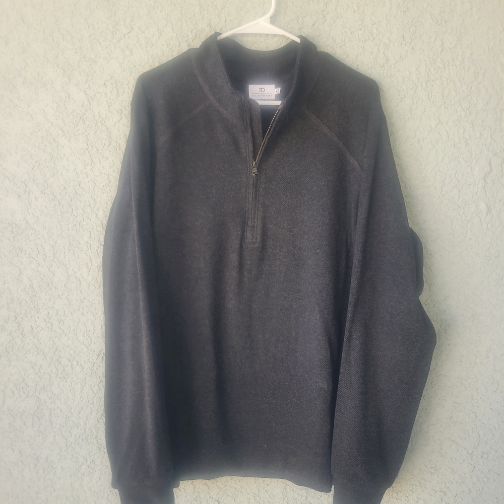 7 Diamonds Men’s XL Black Quarter Zip Sweater Quiet Luxury Golf Dad Core